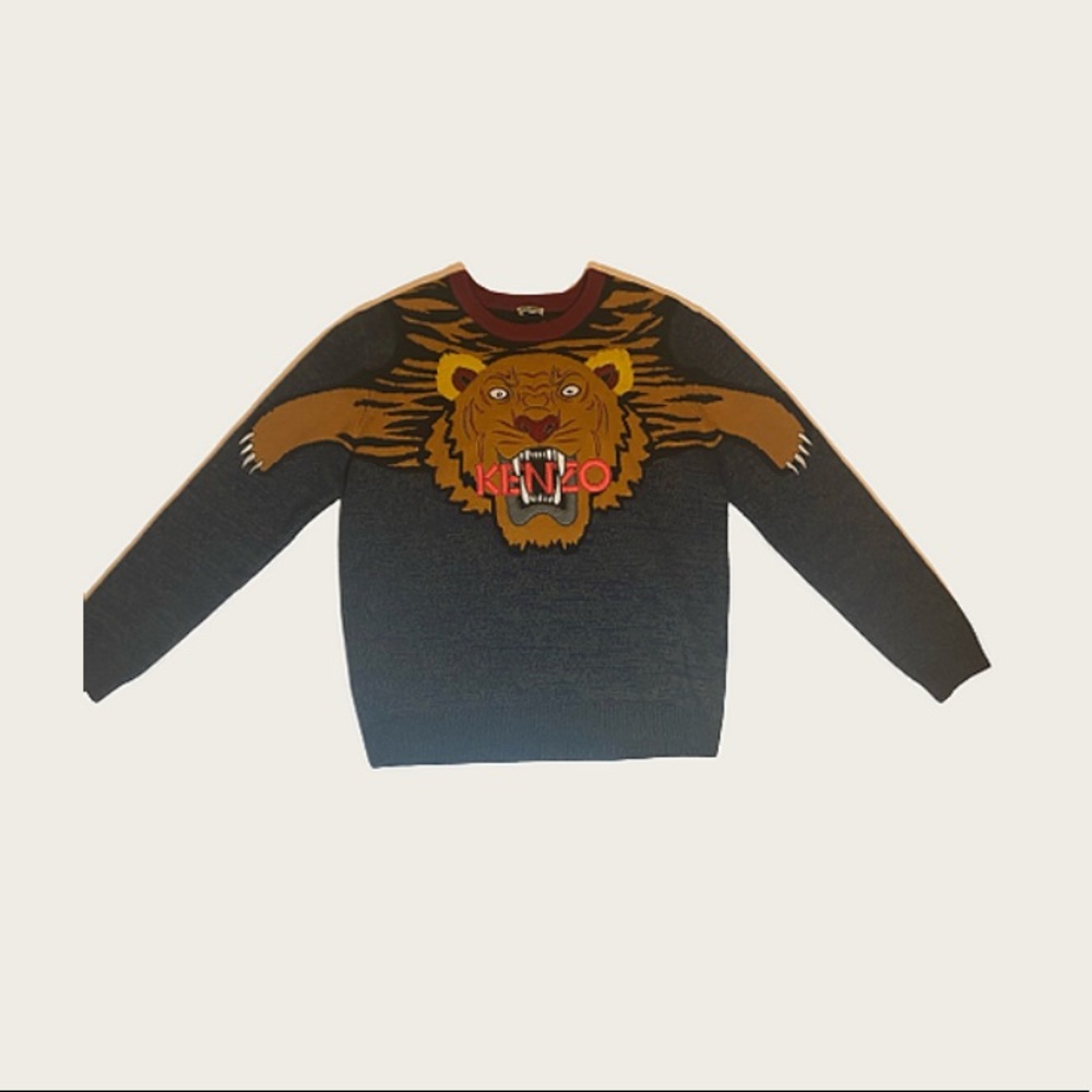 Kenzo Multicolor Intarsia Tiger Sweater